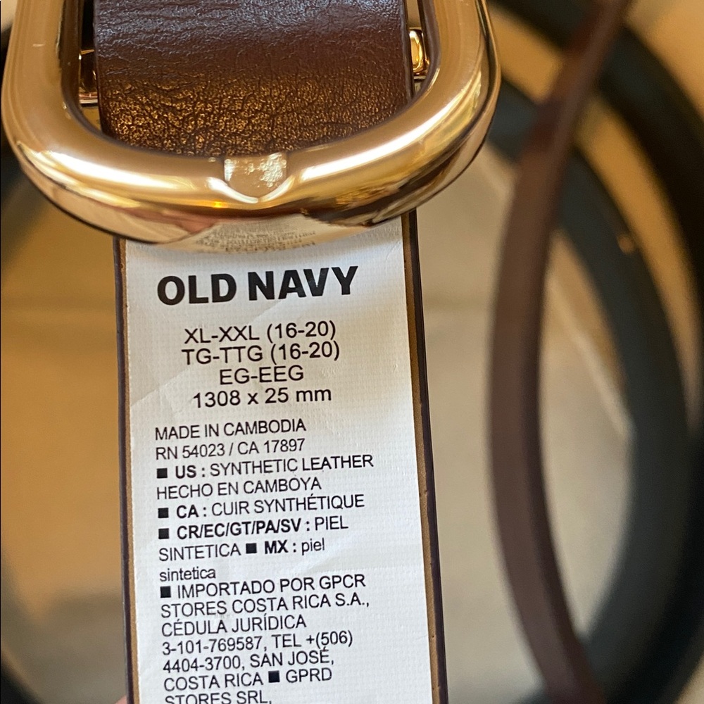 2 NWT OLD NAVY Synthetic Leather Belts Womens XXL 16-18 Brown Black - Picture 3 of 4